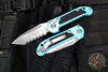 Microtech LUDT OTS Knife- Gen III- Tanto Edge- Turquoise Handle- Stonewash Full Serrated Blade 1136-12 TQ