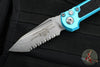 Microtech 2024 LUDT OTS Knife- Tanto Edge- Turquoise Handle- Stonewash Full Serrated Blade 1136-12 TQ