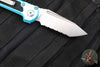 Microtech 2024 LUDT OTS Knife- Tanto Edge- Turquoise Handle- Stonewash Full Serrated Blade 1136-12 TQ