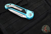 Microtech 2024 LUDT OTS Knife- Tanto Edge- Turquoise Handle- Stonewash Full Serrated Blade 1136-12 TQ