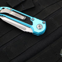 Microtech 2024 LUDT OTS Knife- Tanto Edge- Turquoise Handle- Stonewash Full Serrated Blade 1136-12 TQ