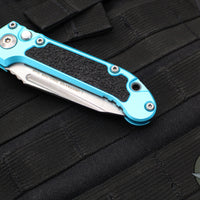 Microtech 2024 LUDT OTS Knife- Tanto Edge- Turquoise Handle- Stonewash Full Serrated Blade 1136-12 TQ