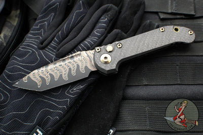 Marfione Select LUDT OTS Knife- Tanto Edge- Carbon Fiber Handle- Baker Forge Coppermai Damascus Blade- Bronze HW 1136-16 MS1