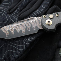 Marfione Select LUDT OTS Knife- Tanto Edge- Carbon Fiber Handle- Baker Forge Coppermai Damascus Blade- Bronze HW 1136-16 MS1