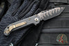 Marfione Select LUDT OTS Knife- Tanto Edge- Carbon Fiber Handle- Baker Forge Coppermai Damascus Blade- Bronze HW 1136-16 MS1