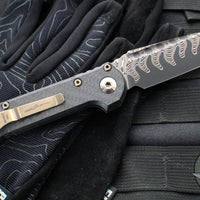 Marfione Select LUDT OTS Knife- Tanto Edge- Carbon Fiber Handle- Baker Forge Coppermai Damascus Blade- Bronze HW 1136-16 MS1