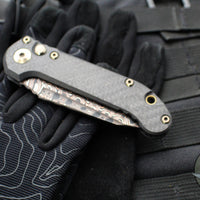 Marfione Select LUDT OTS Knife- Tanto Edge- Carbon Fiber Handle- Baker Forge Coppermai Damascus Blade- Bronze HW 1136-16 MS1