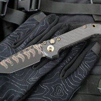 Marfione Select LUDT OTS Knife- Tanto Edge- Carbon Fiber Handle- Baker Forge Coppermai Damascus Blade- Bronze HW 1136-16 MS1 v2