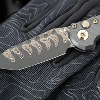 Marfione Select LUDT OTS Knife- Tanto Edge- Carbon Fiber Handle- Baker Forge Coppermai Damascus Blade- Bronze HW 1136-16 MS1 v2