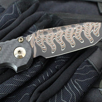 Marfione Select LUDT OTS Knife- Tanto Edge- Carbon Fiber Handle- Baker Forge Coppermai Damascus Blade- Bronze HW 1136-16 MS1 v2