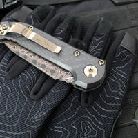 Marfione Select LUDT OTS Knife- Tanto Edge- Carbon Fiber Handle- Baker Forge Coppermai Damascus Blade- Bronze HW 1136-16 MS1 v2