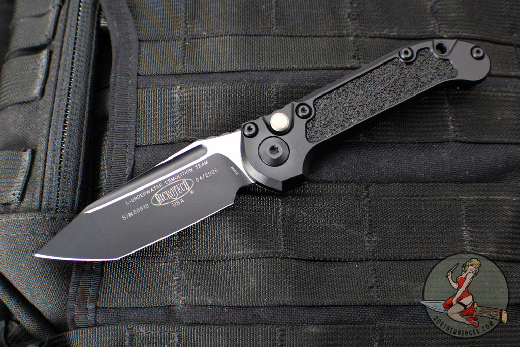 Microtech LUDT OTS Knife- Tanto Edge- Tactical- Black Handle- Black Blade 1136-1 T