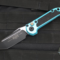 Microtech 2025 LUDT OTS Knife- Tanto Edge- Turquoise Handle- Black Plain Edge Blade 1136-1 TQ