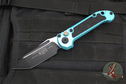 Microtech 2025 LUDT OTS Knife- Tanto Edge- Turquoise Handle- Black Plain Edge Blade 1136-1 TQ