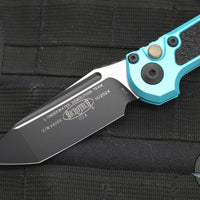 Microtech 2025 LUDT OTS Knife- Tanto Edge- Turquoise Handle- Black Plain Edge Blade 1136-1 TQ