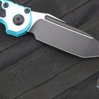 Microtech 2025 LUDT OTS Knife- Tanto Edge- Turquoise Handle- Black Plain Edge Blade 1136-1 TQ