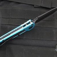 Microtech 2025 LUDT OTS Knife- Tanto Edge- Turquoise Handle- Black Plain Edge Blade 1136-1 TQ