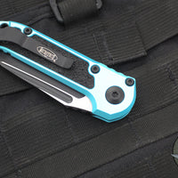 Microtech 2025 LUDT OTS Knife- Tanto Edge- Turquoise Handle- Black Plain Edge Blade 1136-1 TQ