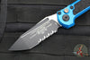 Microtech 2024 LUDT OTS Knife- Blue Handle- Black Part Serrated Blade 1136-2 BL