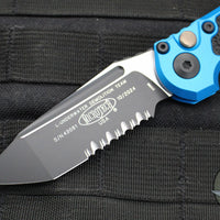 Microtech 2024 LUDT OTS Knife- Blue Handle- Black Part Serrated Blade 1136-2 BL