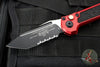 Microtech LUDT OTS Knife- Gen III- Red Handle- Black Part Serrated Blade 1136-2 RD