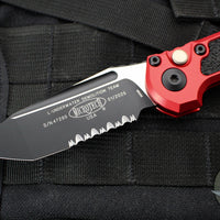 Microtech LUDT OTS Knife- Gen III- Red Handle- Black Part Serrated Blade 1136-2 RD