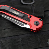 Microtech LUDT OTS Knife- Gen III- Red Handle- Black Part Serrated Blade 1136-2 RD