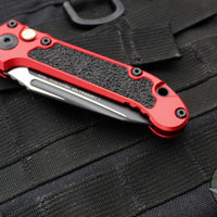 Microtech LUDT OTS Knife- Gen III- Red Handle- Black Part Serrated Blade 1136-2 RD