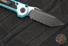 Microtech 2024 LUDT OTS Knife- Tanto Edge- Turquoise Handle- Black Part Serrated Blade 1136-2 TQ