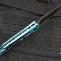 Microtech 2024 LUDT OTS Knife- Tanto Edge- Turquoise Handle- Black Part Serrated Blade 1136-2 TQ