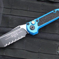 Microtech 2024 LUDT OTS Knife- Blue Handle- Black Full Serrated Blade 1136-3 BL