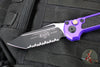 Microtech LUDT OTS Knife- Purple Handle- Black Full Serrated Blade 1136-3 PU