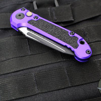 Microtech LUDT OTS Knife- Purple Handle- Black Full Serrated Blade 1136-3 PU