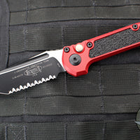 Microtech LUDT OTS Knife- Gen III- Red Handle- Black Full Serrated Blade 1136-3 RD