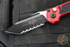 Microtech LUDT OTS Knife- Gen III- Red Handle- Black Full Serrated Blade 1136-3 RD