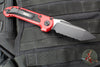 Microtech LUDT OTS Knife- Gen III- Red Handle- Black Full Serrated Blade 1136-3 RD