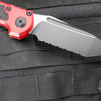 Microtech LUDT OTS Knife- Gen III- Red Handle- Black Full Serrated Blade 1136-3 RD