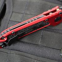 Microtech LUDT OTS Knife- Gen III- Red Handle- Black Full Serrated Blade 1136-3 RD