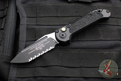 Microtech 2024 LUDT OTS Knife- Tactical- Black Handle- Black FUll Serrated Edge Blade 1136-3 T