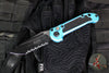Microtech LUDT OTS Knife- Turquoise Handle- Black Full Serrated Blade 1136-3 TQ