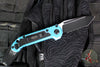 Microtech LUDT OTS Knife- Turquoise Handle- Black Full Serrated Blade 1136-3 TQ