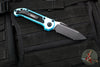 Microtech LUDT OTS Knife- Turquoise Handle- Black Full Serrated Blade 1136-3 TQ