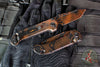 Microtech LUDT OTS Knife- Smooth Body- Tanto Edge- Topographic Black/Orange Camo Finished Handle And Plain Edge Blade 1136S-1 TPBKORCS