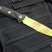 Microtech Socom Alpha- Tanto Edge- Black G-10 Handle With Zombietech Finished Part Serrated Blade 114-2 Z