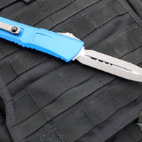 Microtech Combat Troodon Gen III OTF Knife- Double Edge- Blue Handle- Apocalyptic Blade 1142-10 APBL Gen III 2024