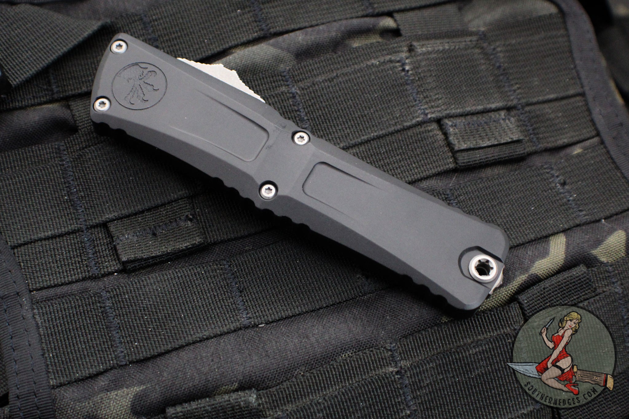 Microtech Combat Troodon Gen III OTF Knife- Double Edge- Black Handle ...