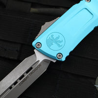 Microtech Combat Troodon Gen III OTF Knife- Double Edge- Turquoise Handle- Apocalyptic Blade 1142-10 APTQ Gen III 2024