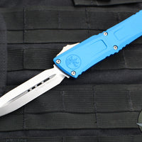 Microtech Combat Troodon Gen III OTF Knife- Double Edge- Blue Handle- Stonewash Blade 1142-10 BL Gen III 2024