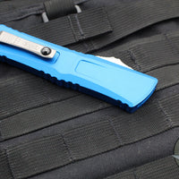 Microtech Combat Troodon Gen III OTF Knife- Double Edge- Blue Handle- Stonewash Blade 1142-10 BL Gen III 2024