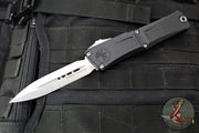 Microtech Combat Troodon Gen III OTF Knife- Double Edge- Black Handle- Stonewash Blade 1142-10 Gen III
